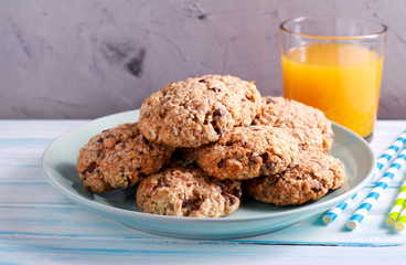 Banana, chocolate and nuts, coconut cookies