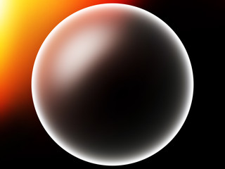 Glowing planet sphere with light leak illustration background