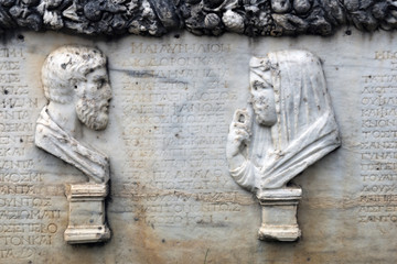 Afrodisias ancient city in Aydin /Turkey.Unidentified found statu.