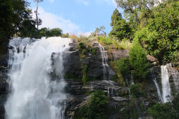 big and beautiful waterfall, touristic attraction