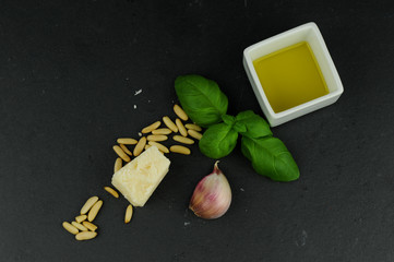 Ingredients for pesto sauce