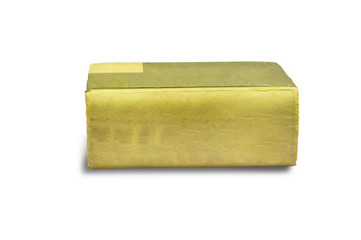 Closed old book isolated on a white background with clipping path.