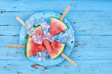 Melone auf Eis, Erfrischung im Sommer