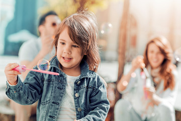 Happy family having fun