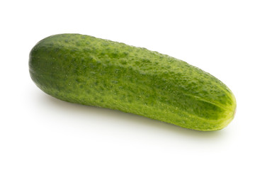 Eco cucumber on white background. Fresh vegetables.