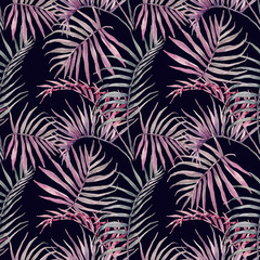 Fototapety  Watercolor tropical floral pattern