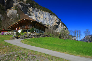 Fototapeta na wymiar Lauterbrunnen Valley in Switzerland, Europe