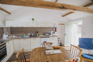 interior of newly refurbished english country cottage.