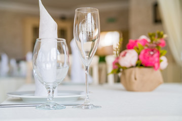 Elegant served table indoors