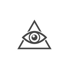 Naklejka premium All Seeing Eye in Triangle - Illustration