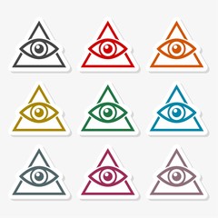 All Seeing Eye in Triangle - Illustration