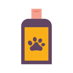 pet shampoo bottle icon over white background. pet shop concept. vector illustration