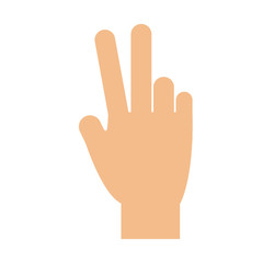 human hand icon over white backgroud. colorful design. vector illustration