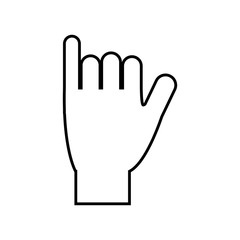 human hand icon over white backgroud. vector illustration