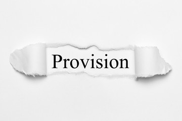 Provision auf weißen gerissenen Papier