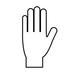 human hand icon over white backgroud. vector illustration