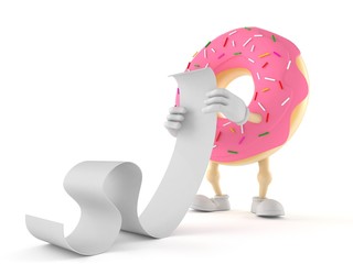 Donut character with list
