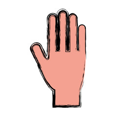 human hand icon over white background. vector illustration