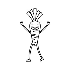 carrot fresh vegetable kawaii character vector illustration design