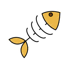 fish skeleton toy icon over white background. pet shop concept. vector illustration