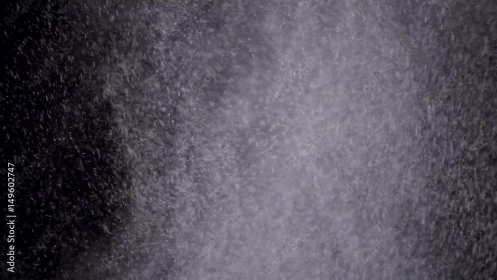 Poster white powder exploding isolated on black
