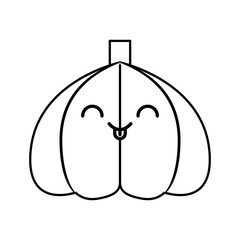 garlic fresh vegetable kawaii character vector illustration design