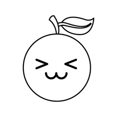 orange fresh fruit kawaii character vector illustration design