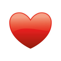 red heart icon over white background. vector illustration