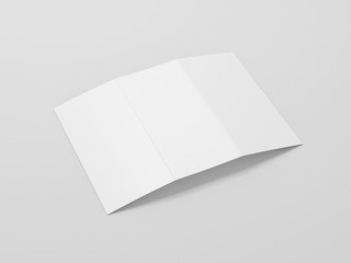 White Leaflet invitation Cover Mockup on gray background, 3d rendering