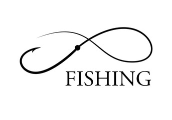 graphic fishing hook, vector