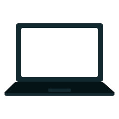 laptop computer icon over white background. vector illustration