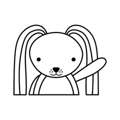 cute rabbit tender character vector illustration design