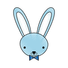 cute rabbit tender character vector illustration design