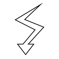 arrow with down direction, icon over white background. vector illustration