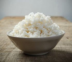 Bowl of organic on wooden table