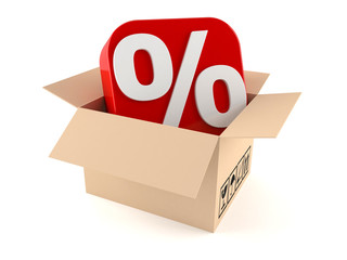Box with percent symbol