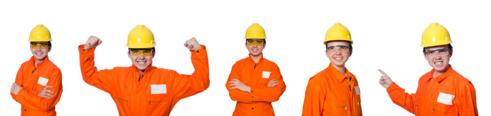 Industrial worker isolated on the white background