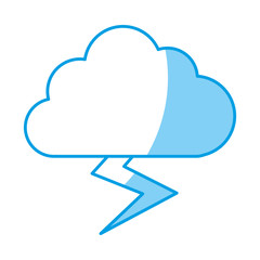 thunder and cloud icon over white background. vector illustration