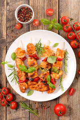 grilled chicken skewer