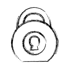 Security padlock icon over white background. vector illustration