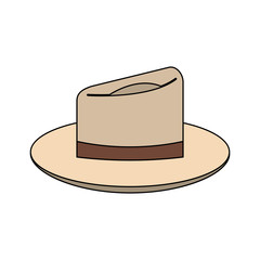 color image cartoon elegant hat with bow lace vector illustration