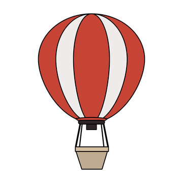 color image cartoon hot air balloon vector illustration