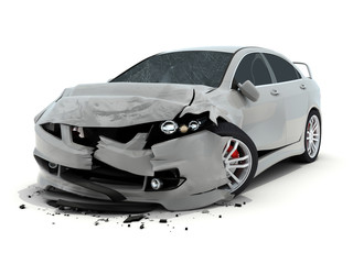 Car accident on white background - 149611333