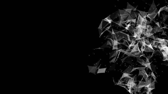 Overlay background. Exploding particles, flying fragments in different directions, twisting white dots. Smashing glass. You can use different types of overlay and get great effects.