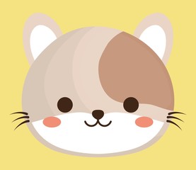 cute cat animal icon over yellow background. colorful design. vector illustration