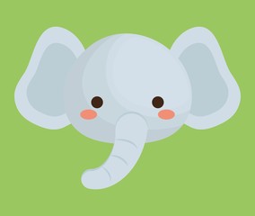 cute elephant animal icon over green background. colorful design. vector illustration