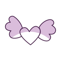 heart love with wings vector illustration design