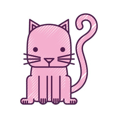 cute little cat icon vector illustration design
