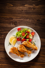 Roast drumsticks with vegetables