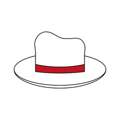 color silhouette image elegant hat with bow lace vector illustration